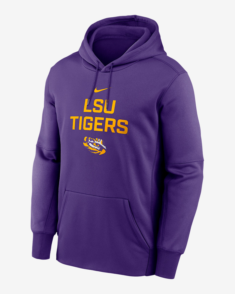 LSU Team Stacked Men’s Nike Therma College Pullover Hoodie 1