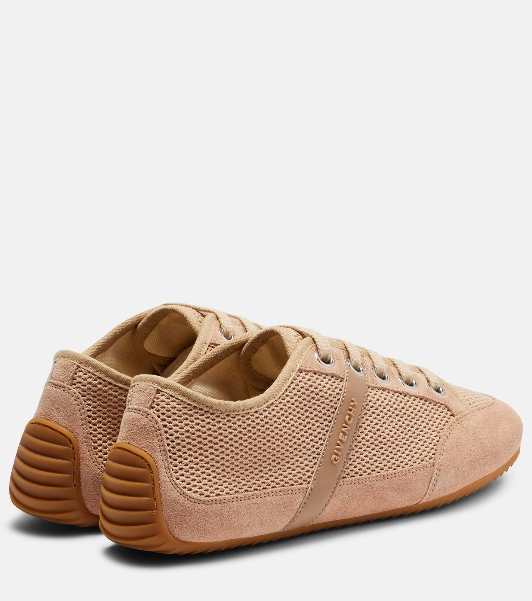 Slim suede-trimmed sneakers - 2