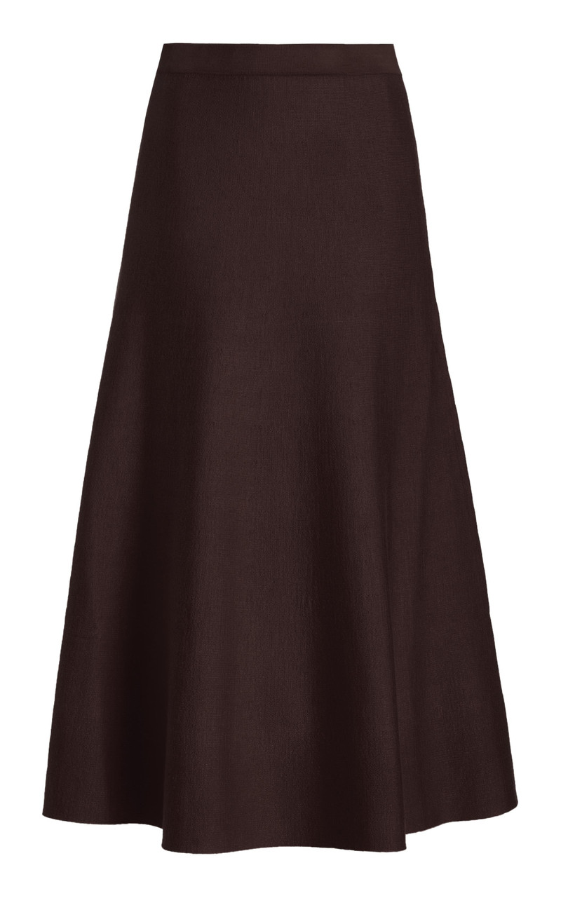 Freddie Knit Skirt in Chocolate Merino Wool Cashmere 1