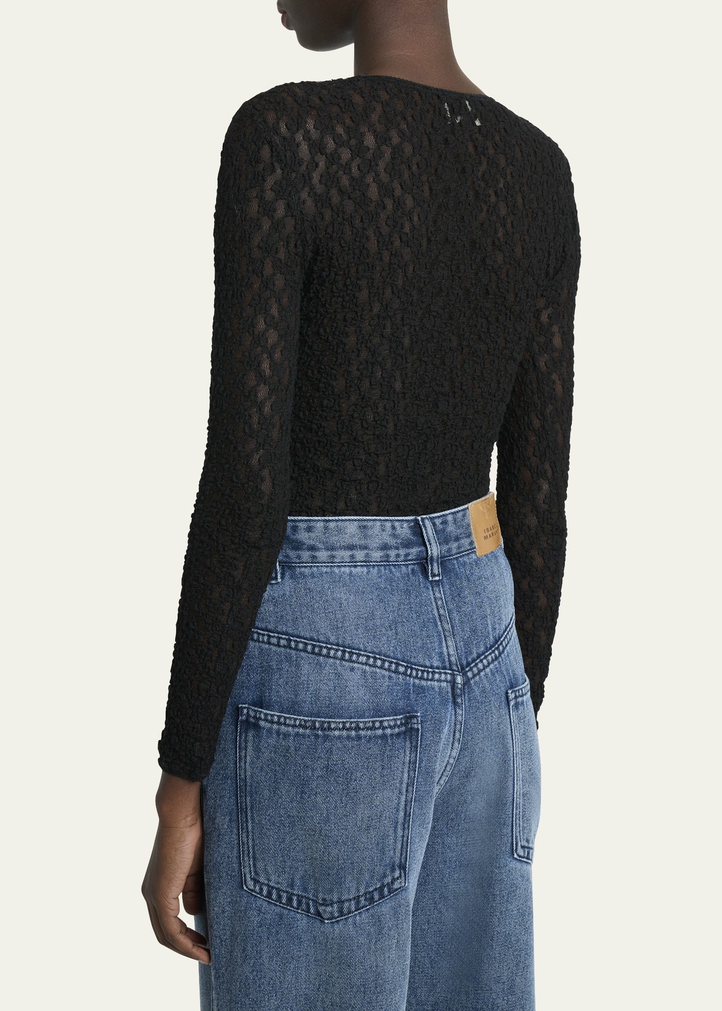 Gaelle Floral Stretch Lace Top - 3