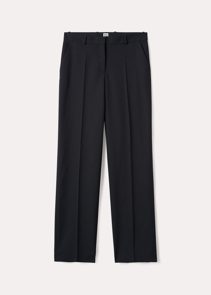 Mid-waist straight trousers black - 1