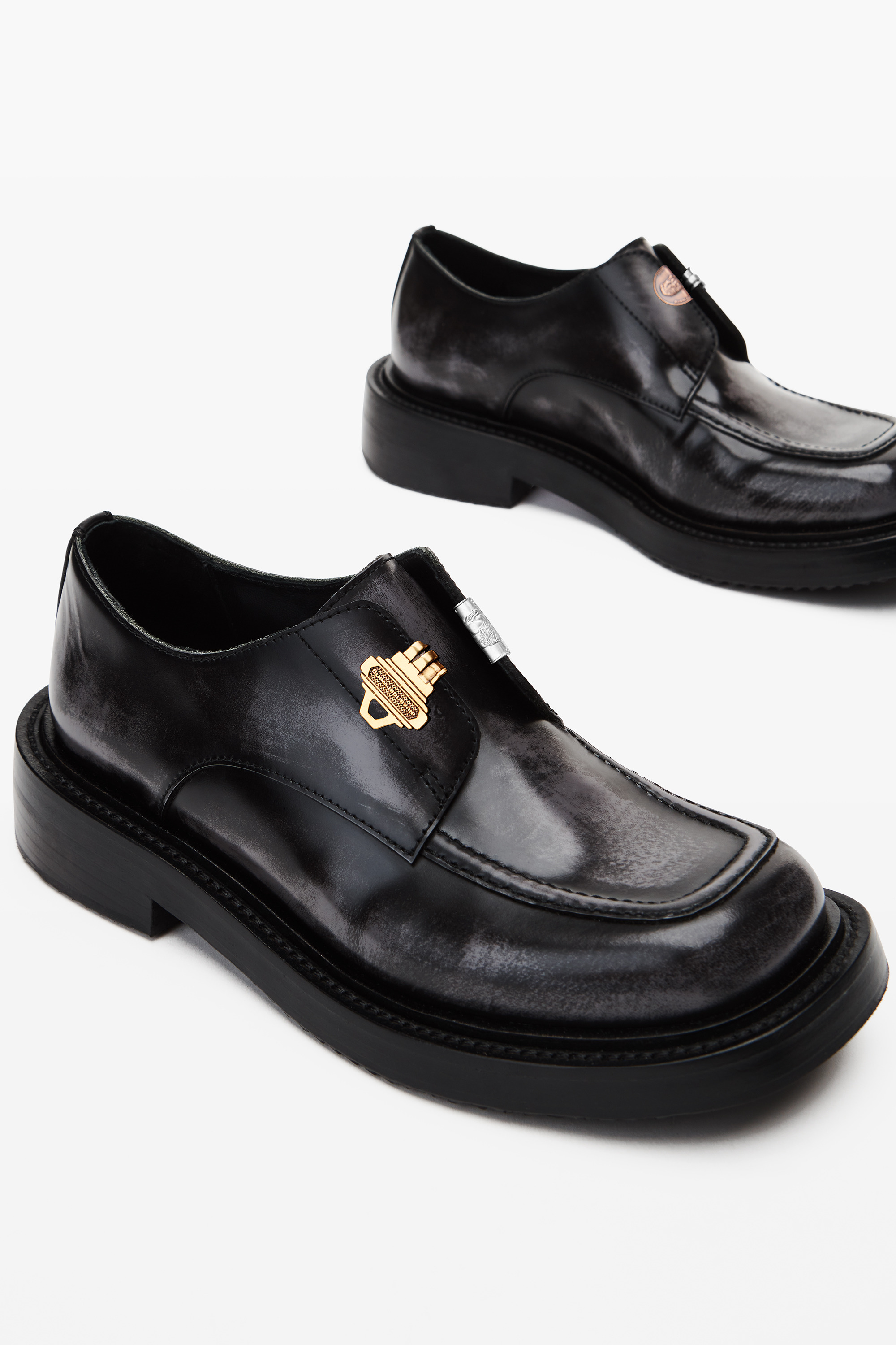 Black & Grey Leather Dixon Derby - 2