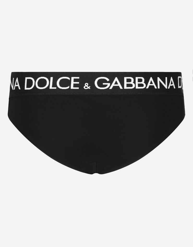 Swim briefs with high-cut leg and branded rear waistband - 2