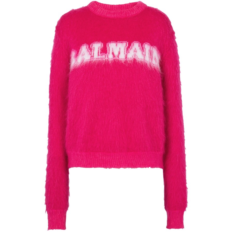 Jacquard Brushed Mohair Balmain Jumper - 1