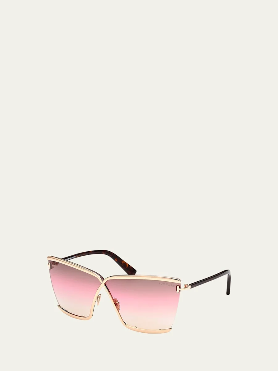 Elle 02 Acetate/Metal Butterfly Sunglasses - 1