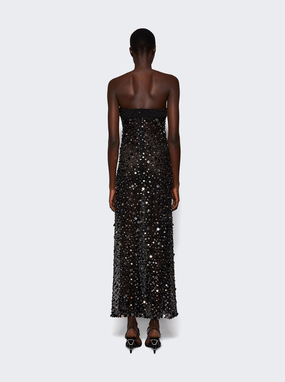 Fishnet Bandeau Maxi Dress Black - 4