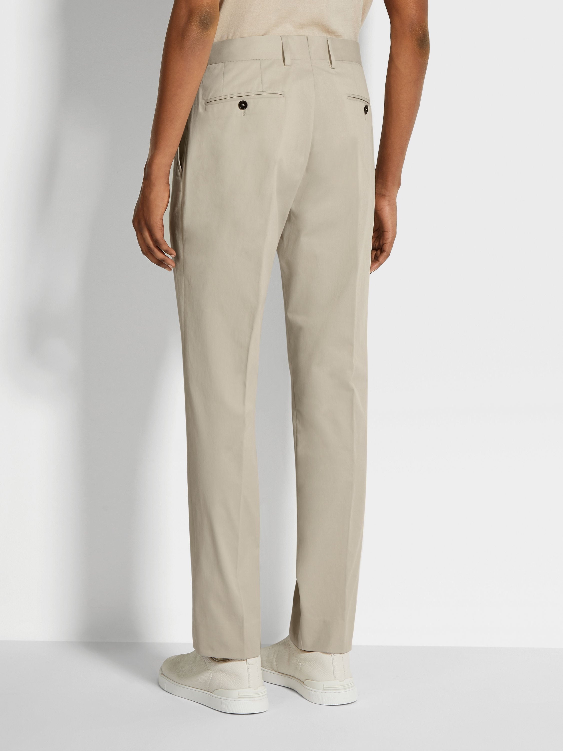 OFF WHITE STRETCH COTTON PANTS - 5