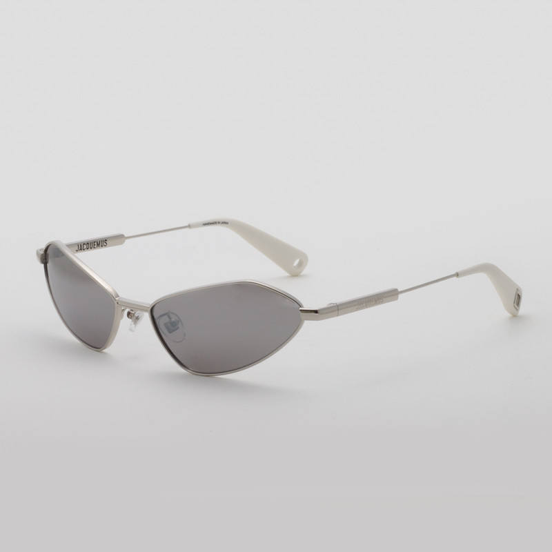 LINDA FARROW Bambino Angular Sunglasses in Metal Silver outlook