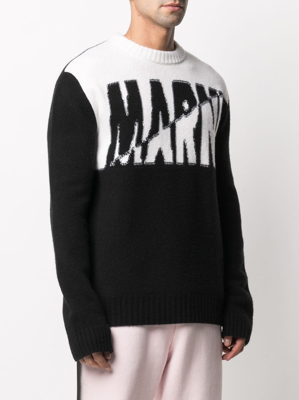 logo knitted two-tone jumper - 3