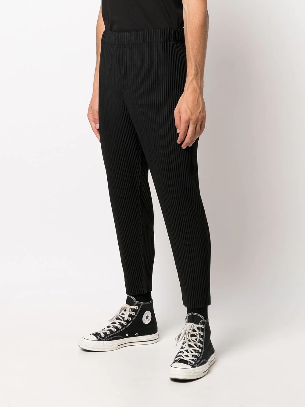 plissé tapered trousers - 3