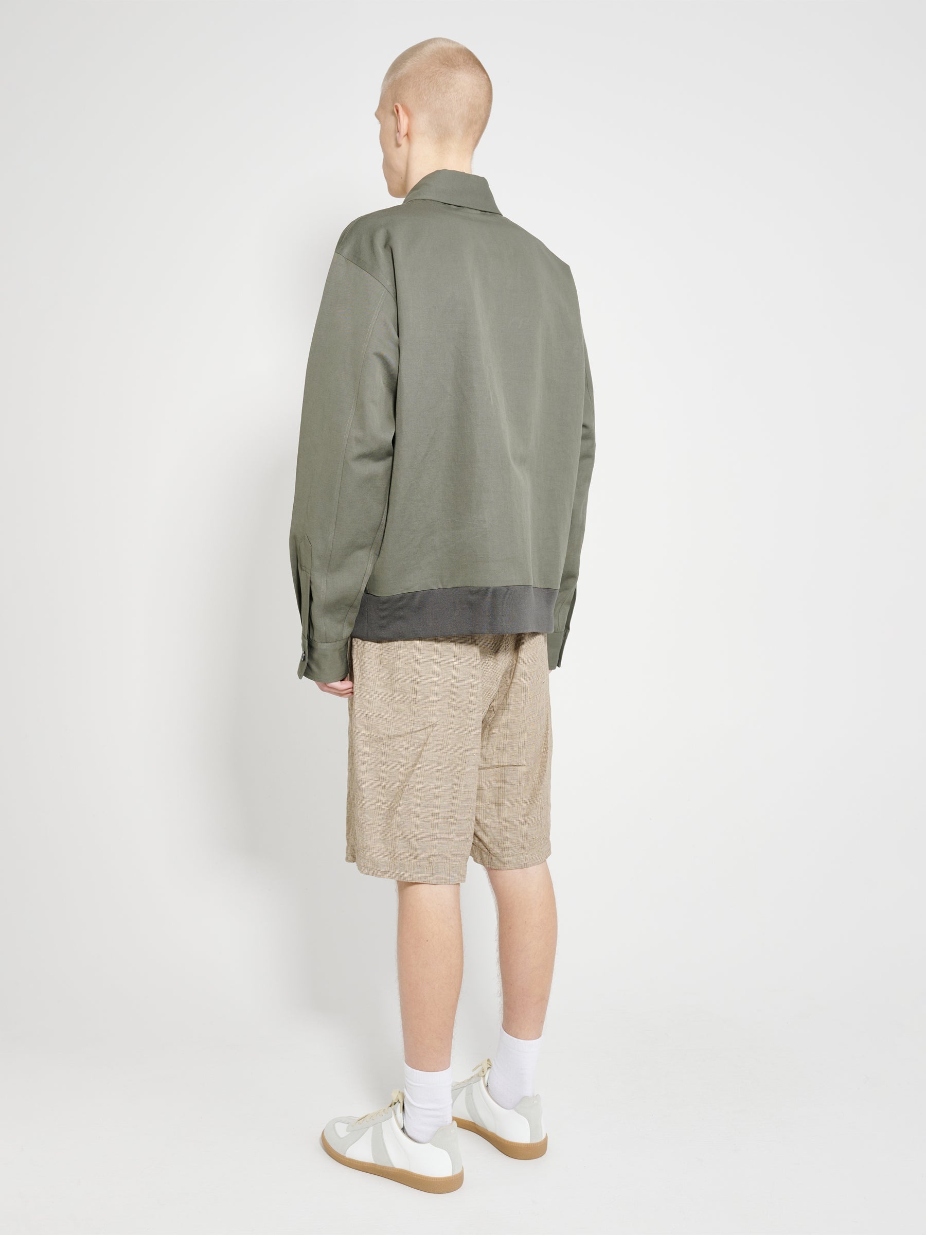 ENGINEERED GARMENTS SUNSET SHORT BEIGE LINEN GLEN PLAID - 5