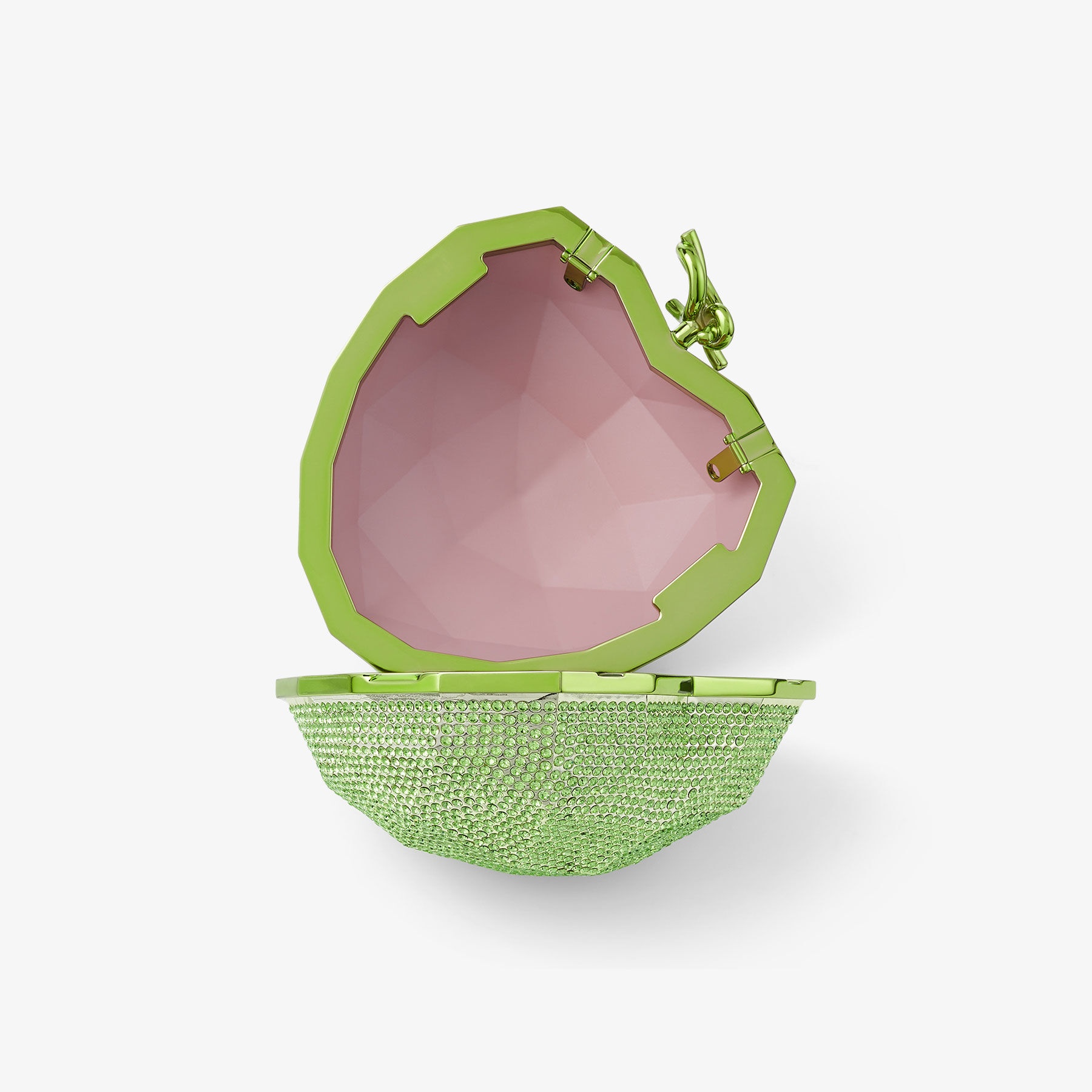 Faceted Heart Clutch
Matcha Lucite Faceted Heart Clutch Bag - 5