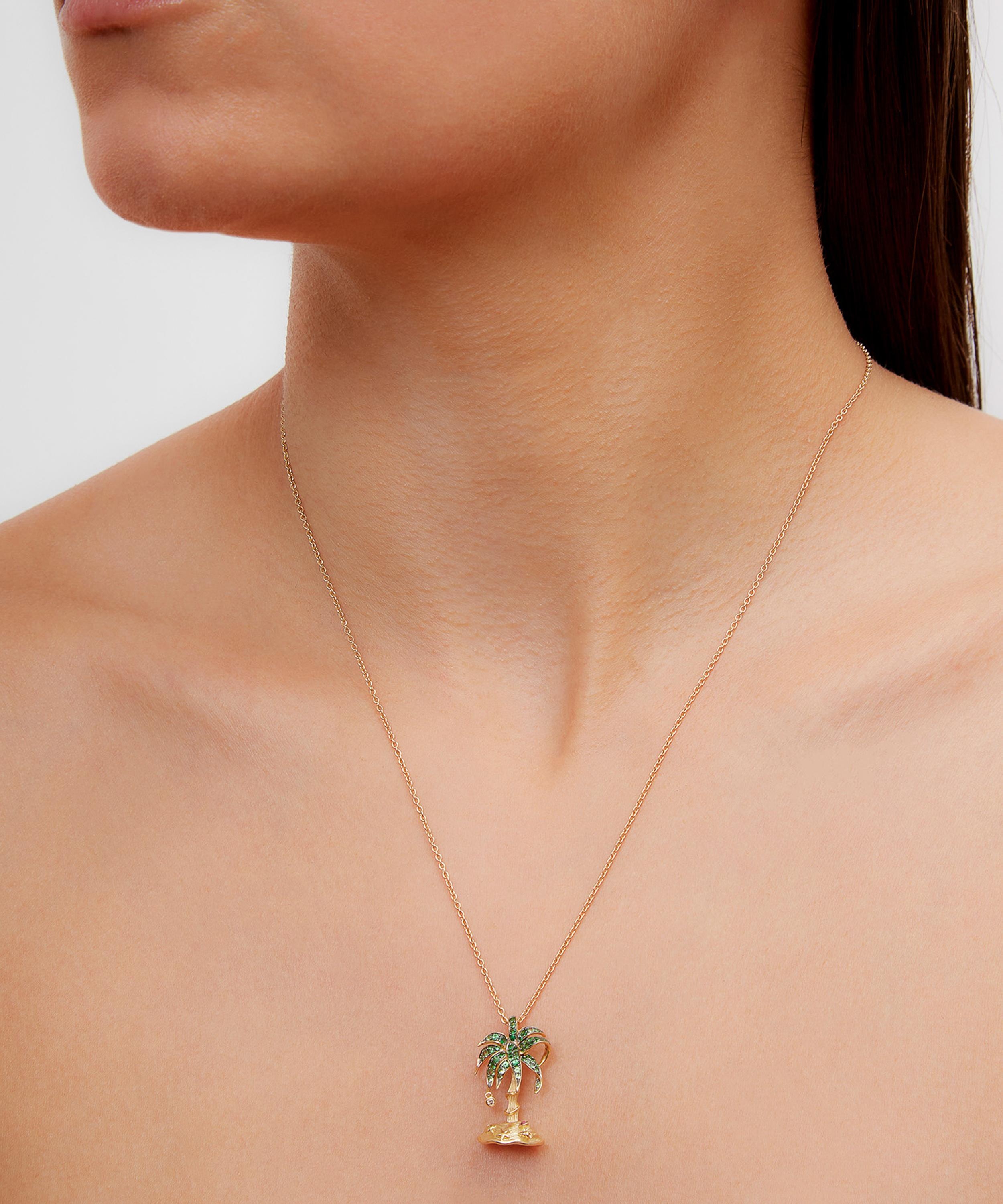 18ct Gold Paradise Island Palm Pendant Necklace - 4