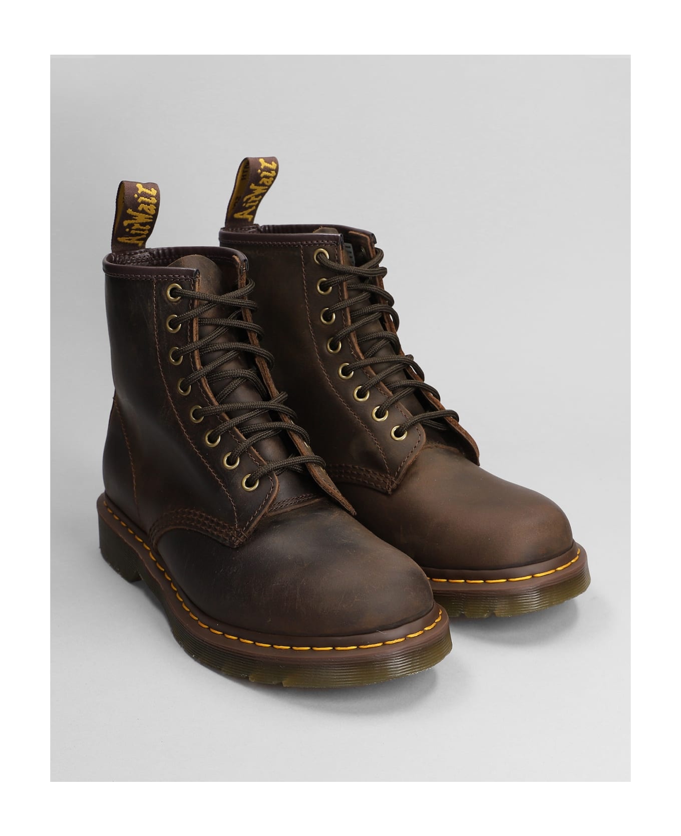 1460 Combat Boots In Brown Leather - 2