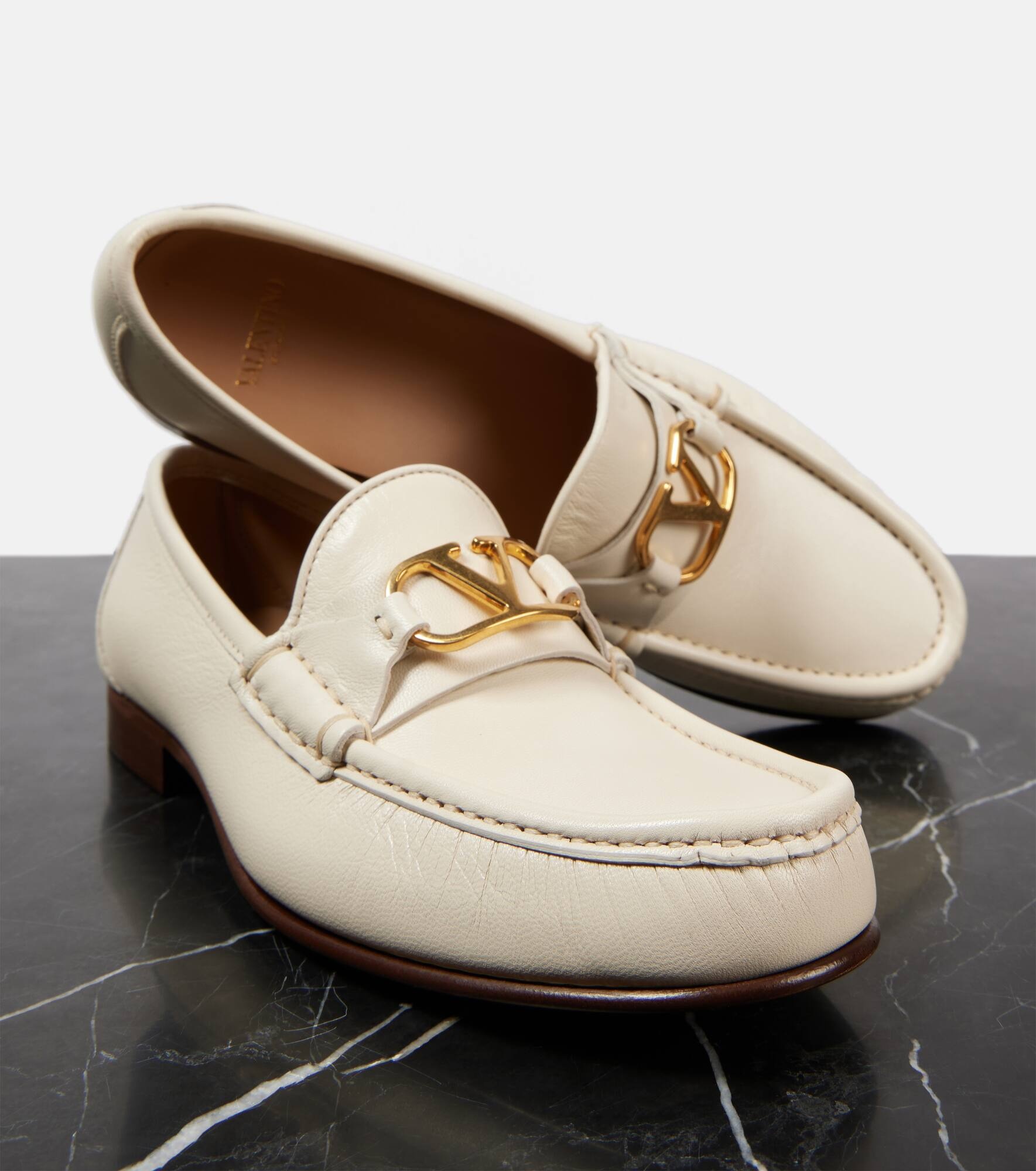 VLogo Signature leather loafers - 5
