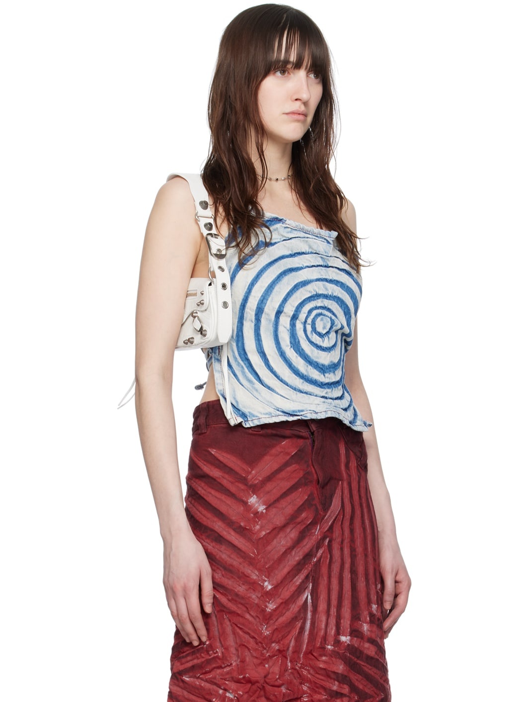 Blue Halter Denim Tank Top - 2