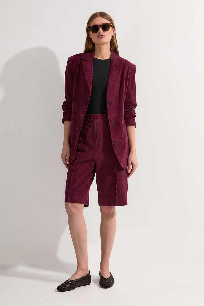 Suede Tailored Single Breasted Blazer 3