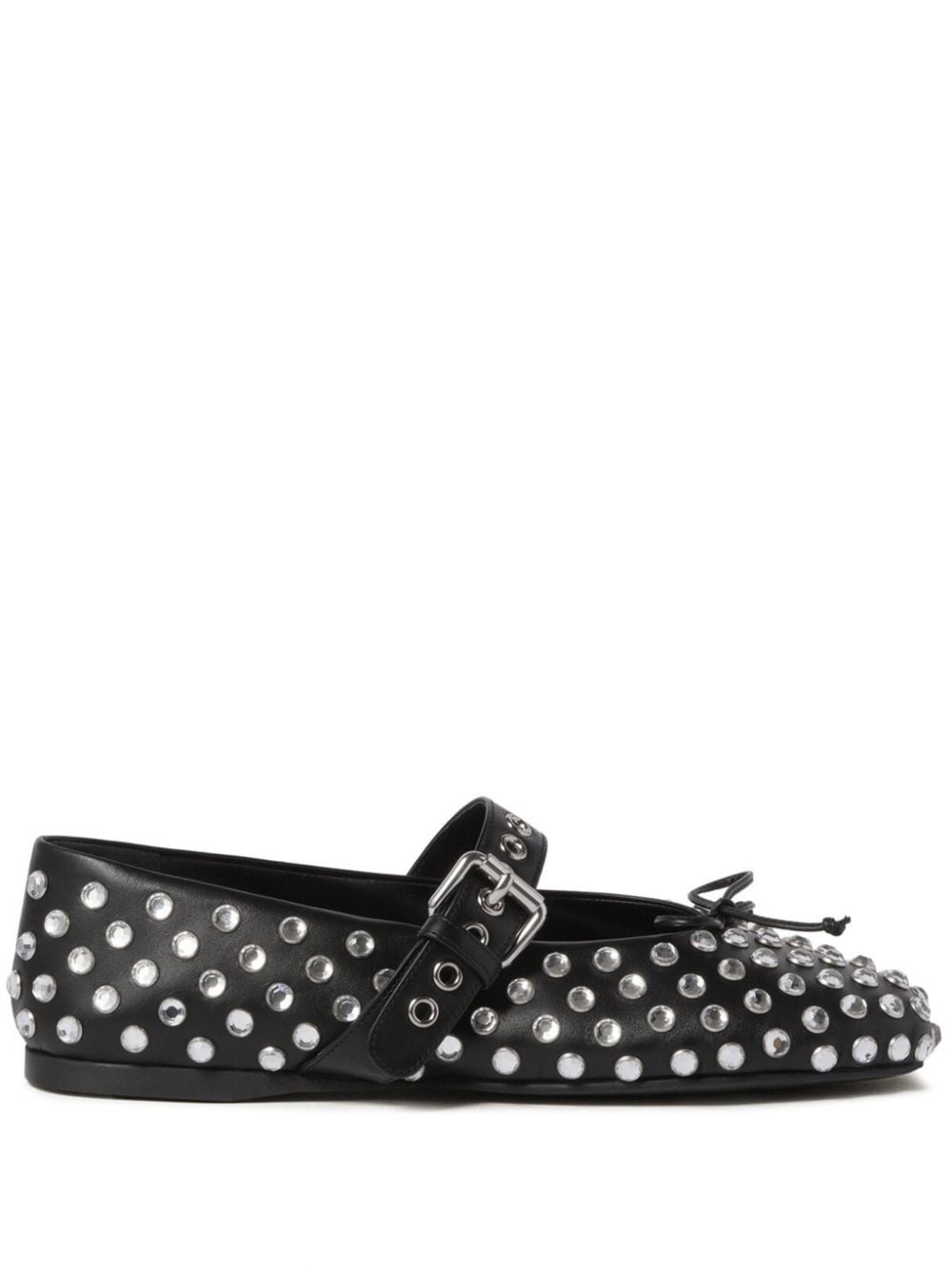 studded leather ballerina shoes - 1