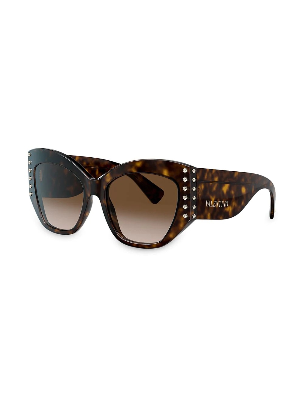 embellished tortoiseshell effect cat eye sunglasses - 2