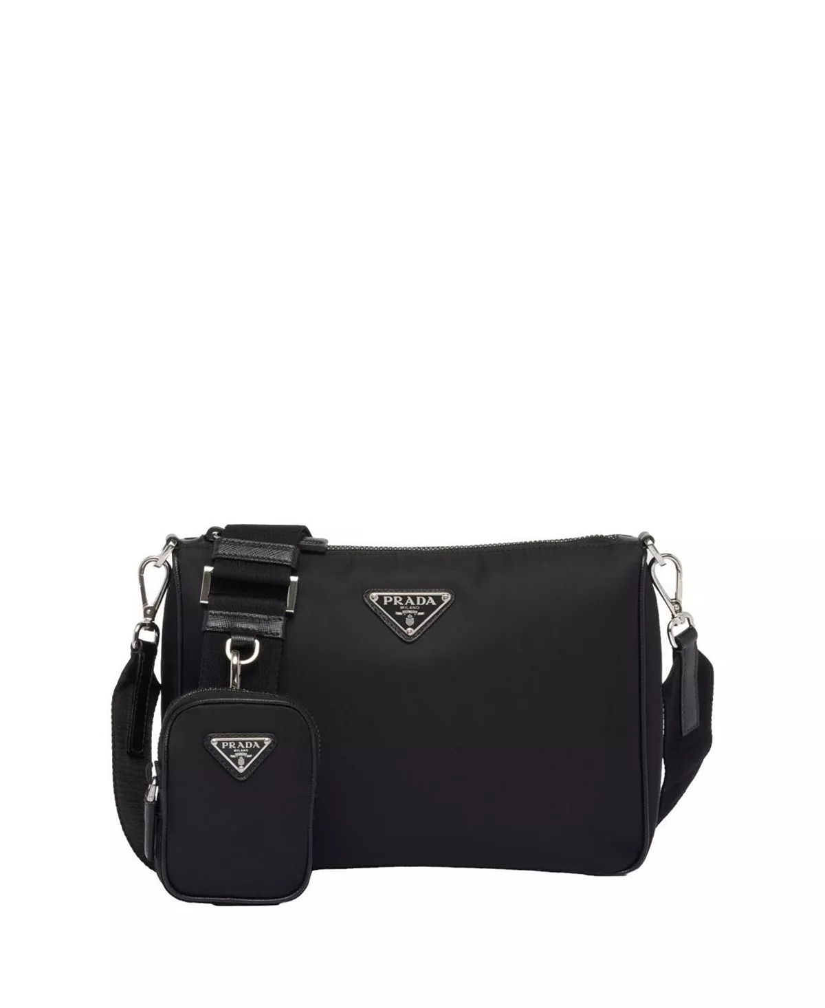 Re-Nylon and Saffiano Leather Shoulder Bag - 3