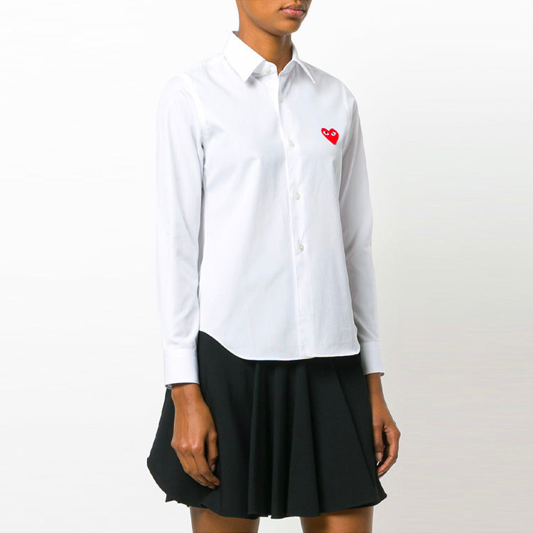 (WMNS) COMME des GARCONS PLAY Shirt Red Emblem 'White' AZ-B001-051-2 - 4