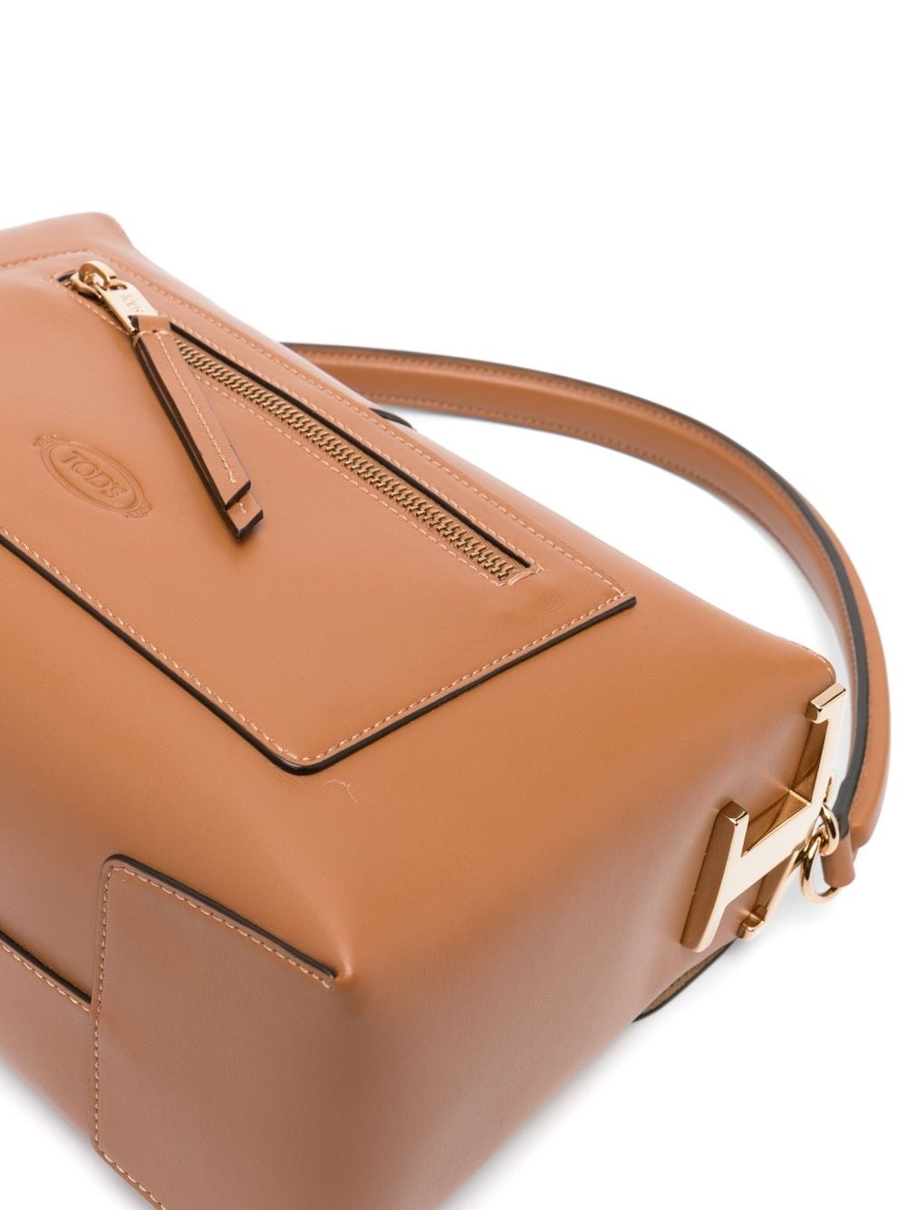 logo-charm leather tote bag - 5