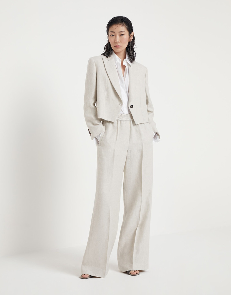 Linen chevron 작물 blazer 와 monili 5