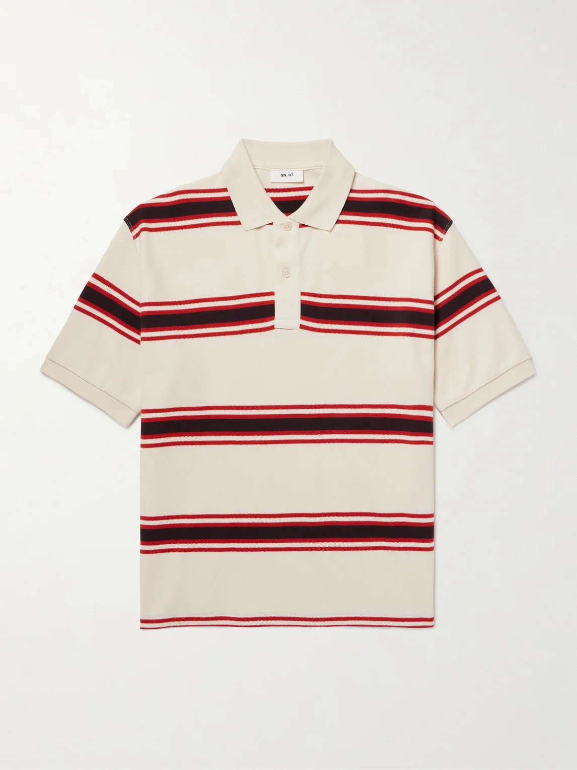Valentin 30047 Striped Organic Cotton-Piqué Polo Shirt - 1