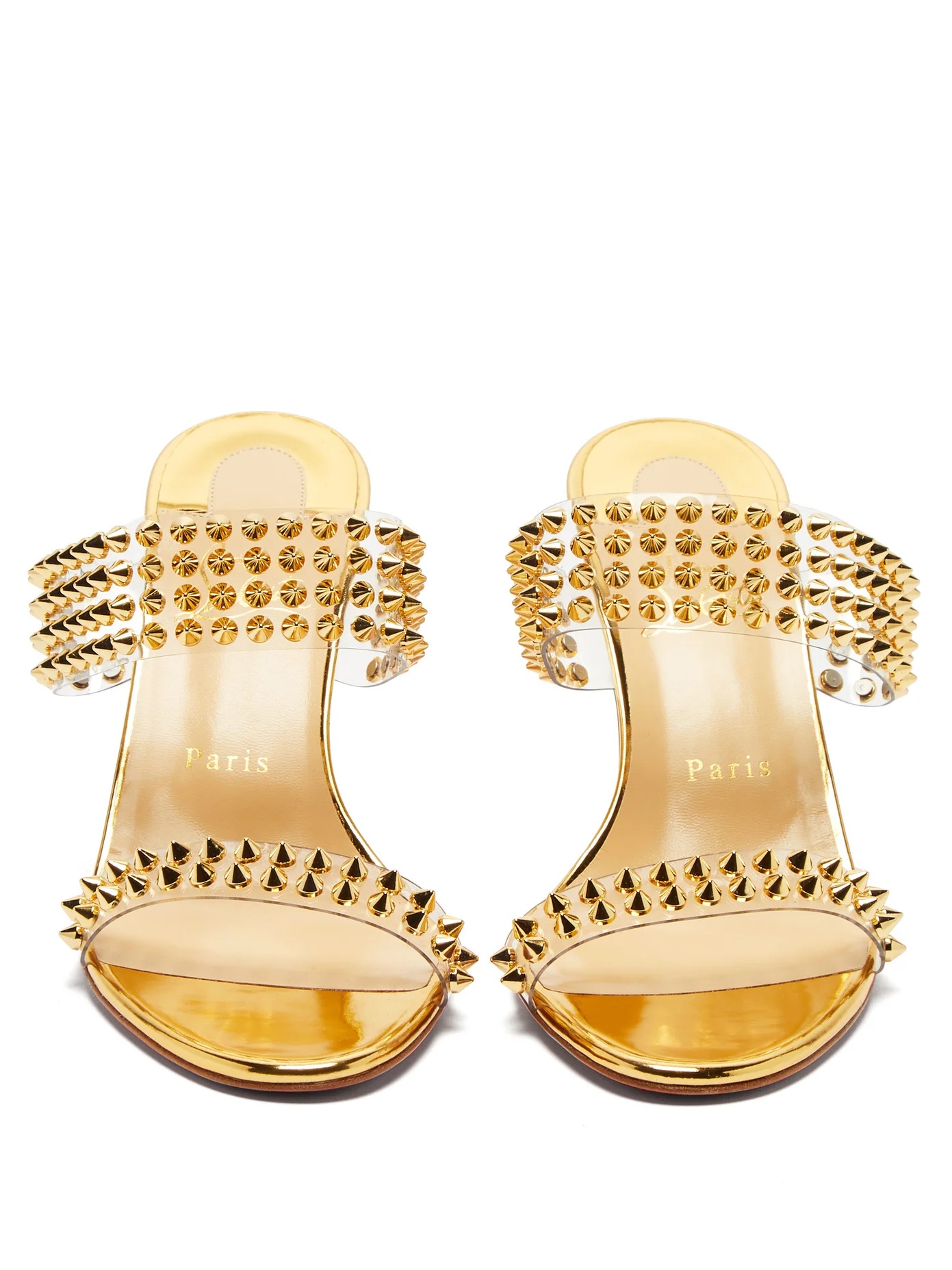 Spikes Only 85 mirrored-leather sandals - 5