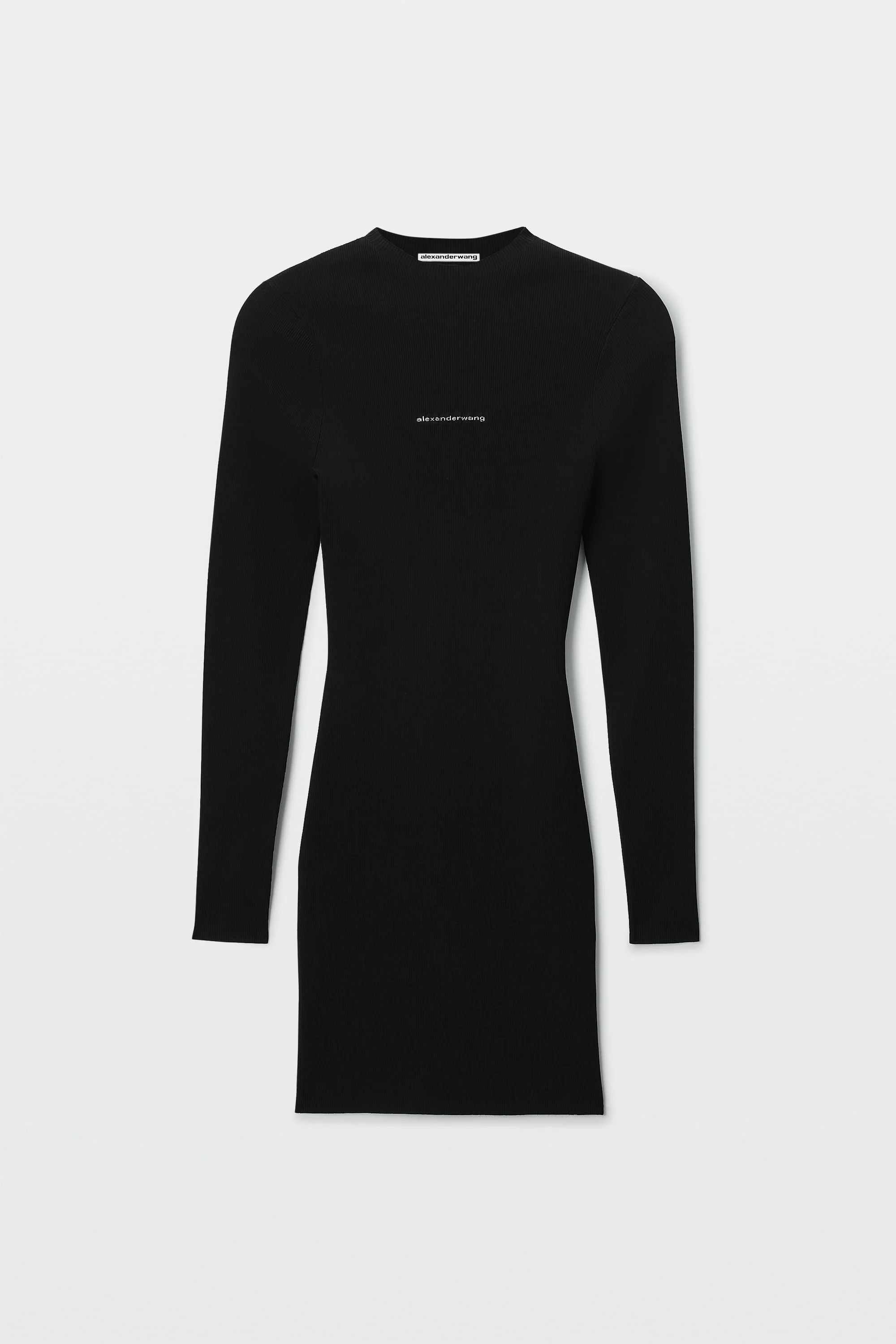 JACQUARD LOGO LONG SLEEVE CREWNECK DRESS - 1