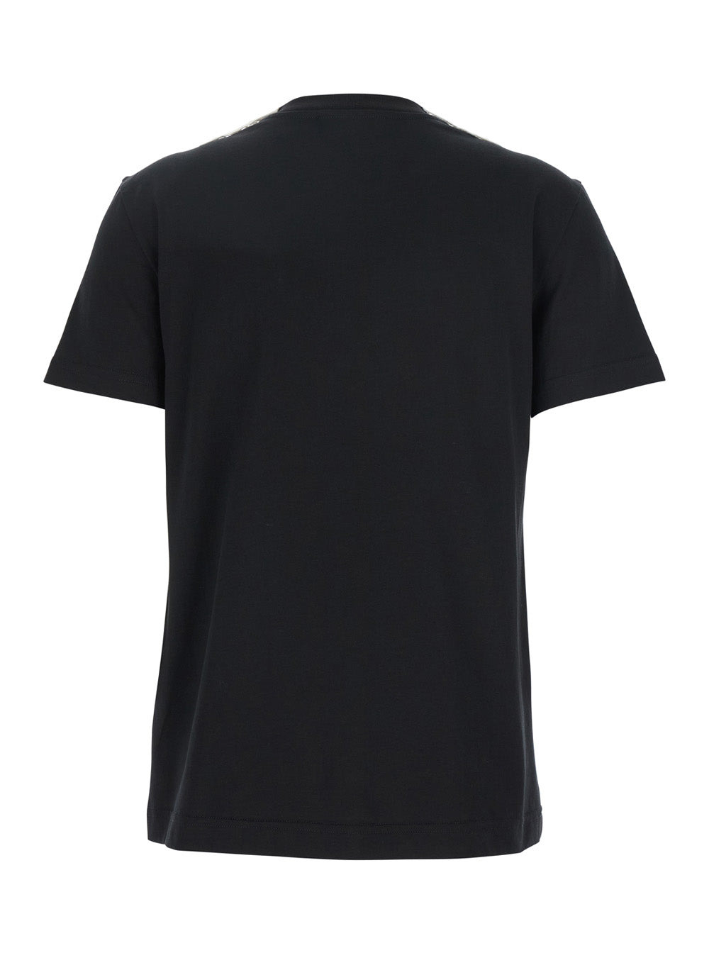 Dolce & Gabbana Women Black T-Shirt With Bow On The Front And Lace Details In Cotton Woman - 2