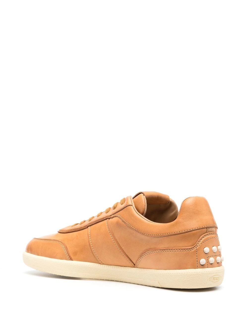low-top leather sneakers - 3