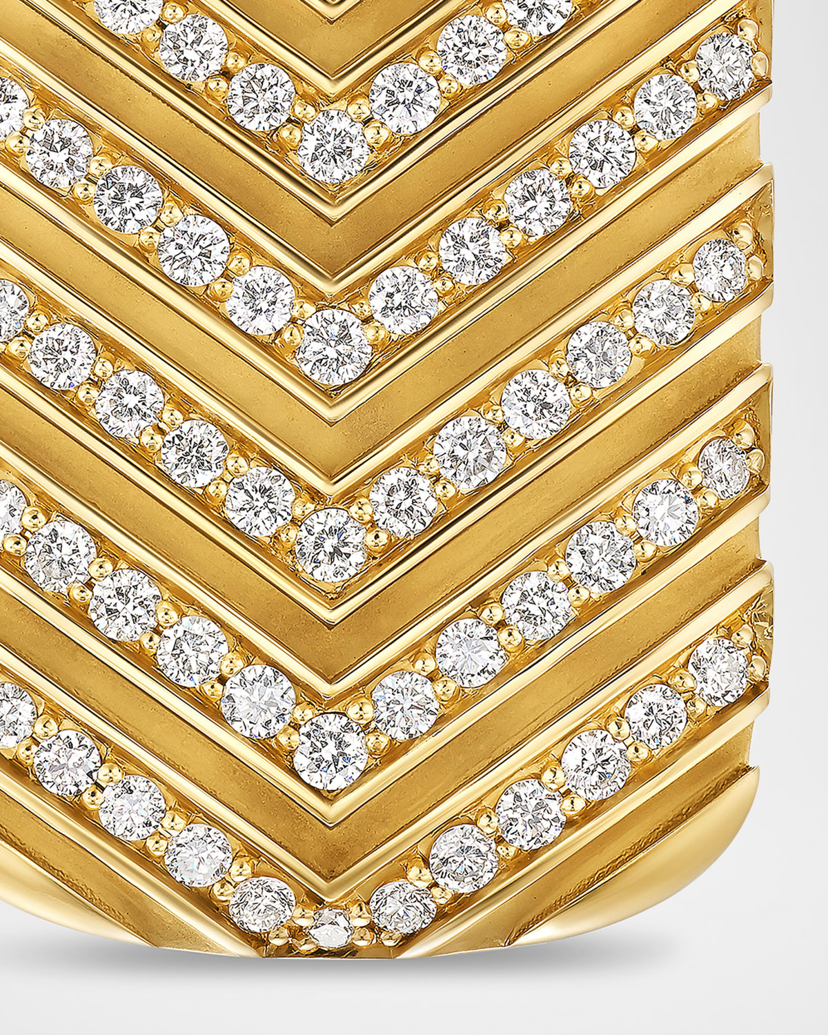 Men's Chevron Tag Enhancer in 18K Gold with Diamonds, 27mm - 5