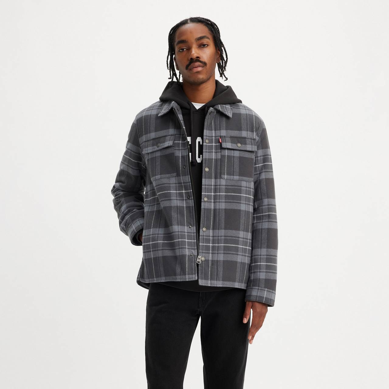 COTTON PLAID QUILTED LINING SHACKET - 1