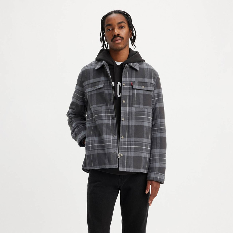COTTON PLAID QUILTED LINING SHACKET 1