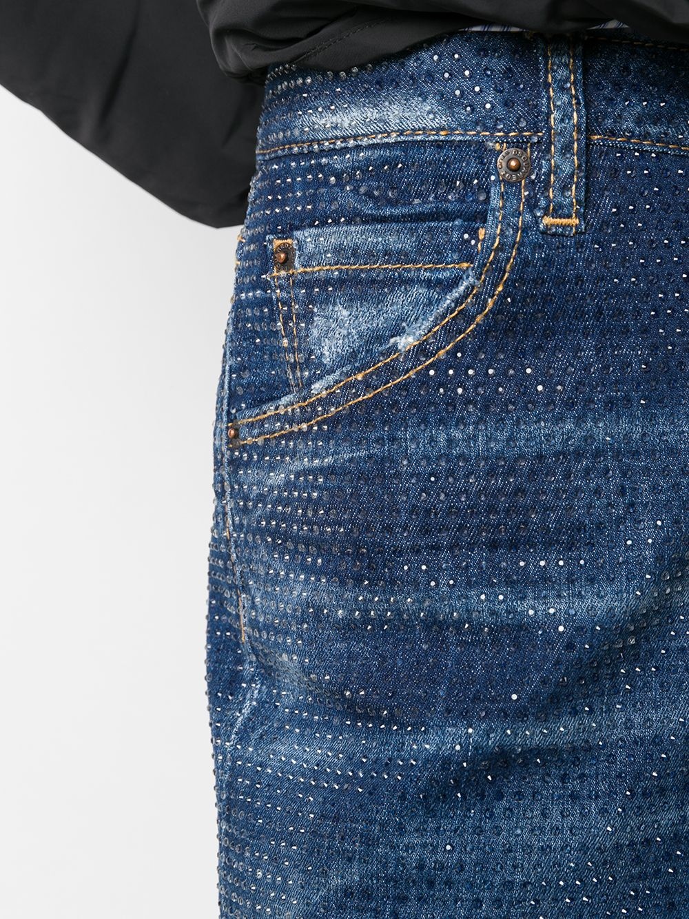 studded cropped skinny-fit jeans - 5