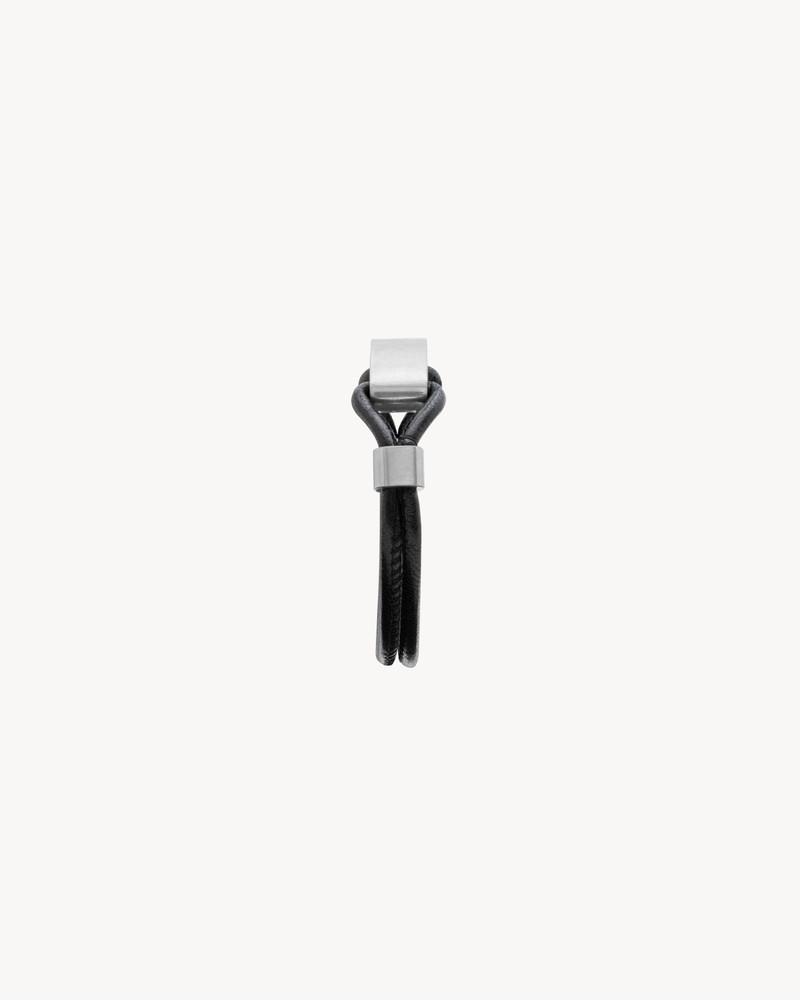 SAINT LAURENT ID BRACELET IN LEATHER AND METAL 4