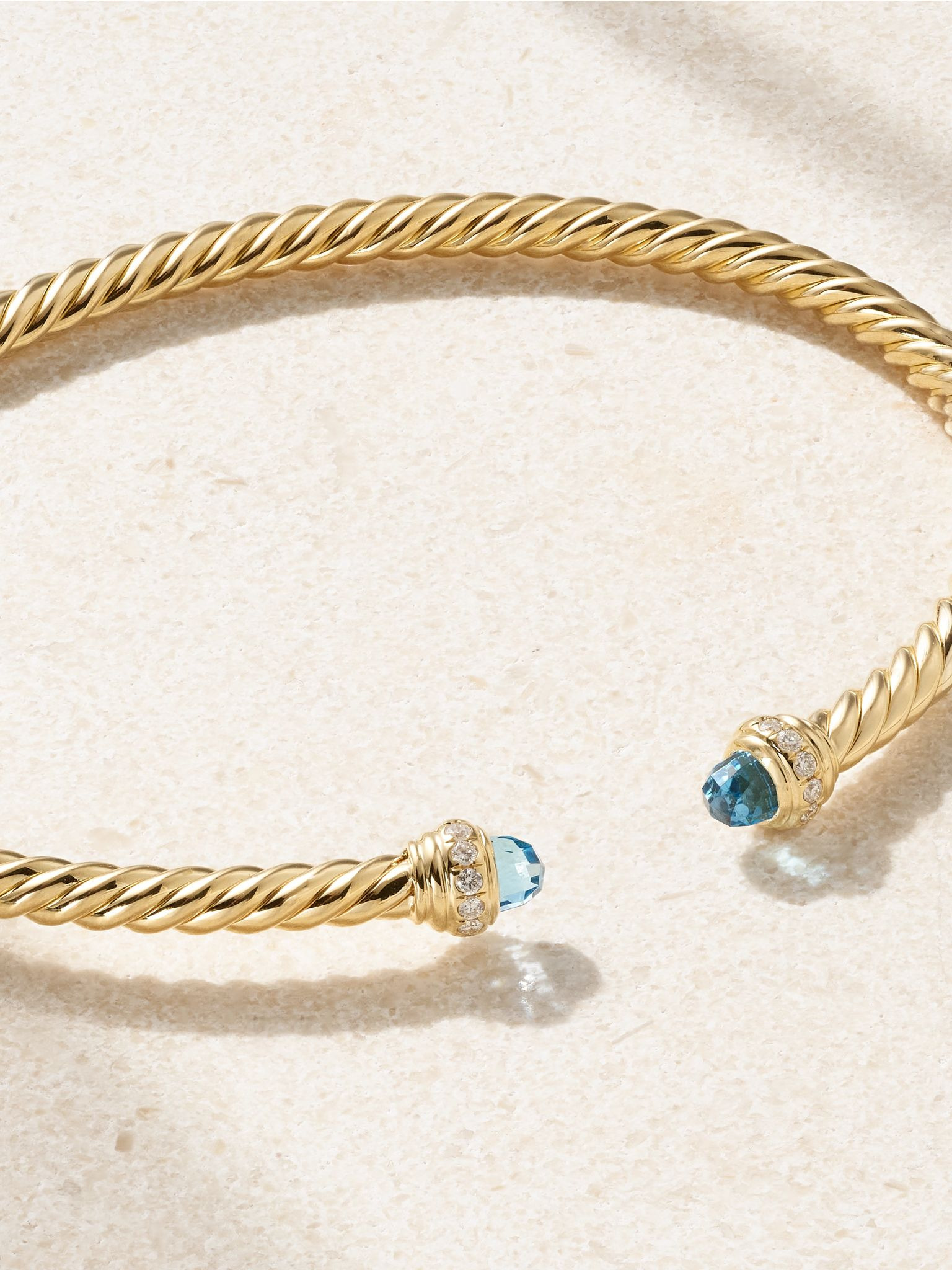 Classic Cablespira 18-karat gold, topaz and diamond cuff Gold - 3