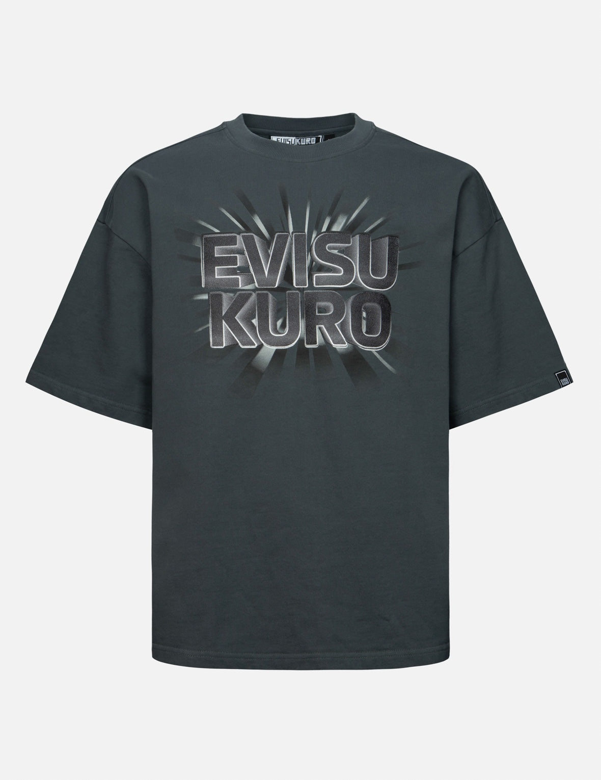 3D Logo Print Oversized Short-Sleeve Sweatshirt - 1