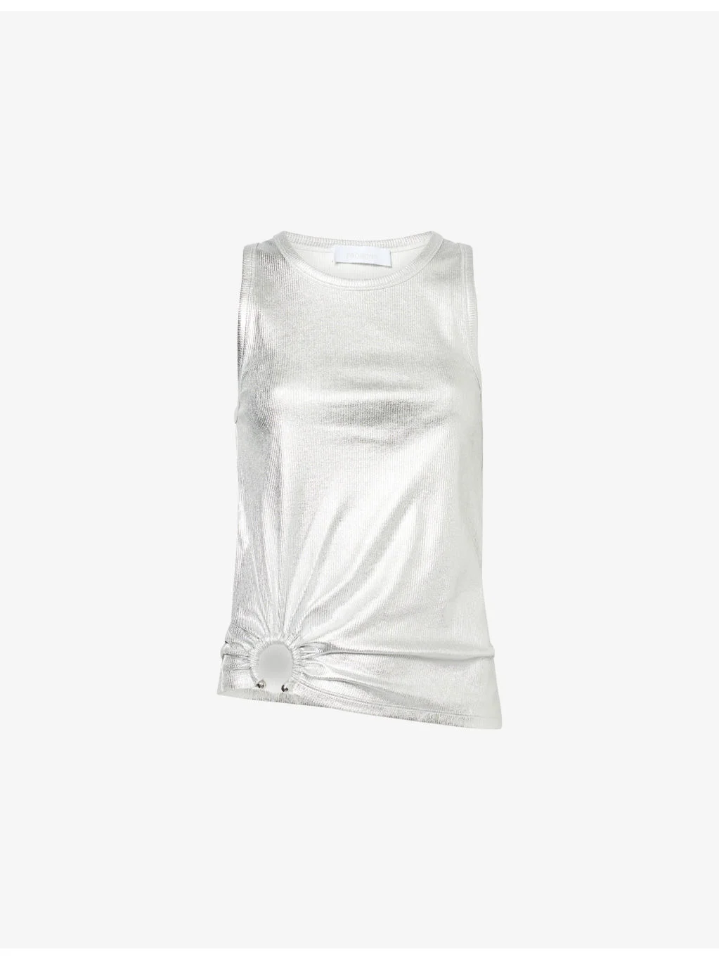 Gathered Sleeveless Stretch-Cotton Top - 1