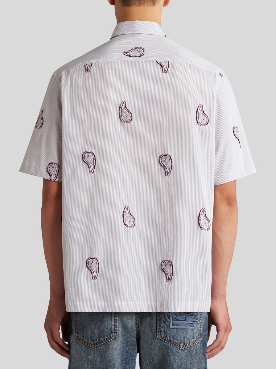 STRIPED SHIRT WITH PAISLEY EMBROIDERY - 4