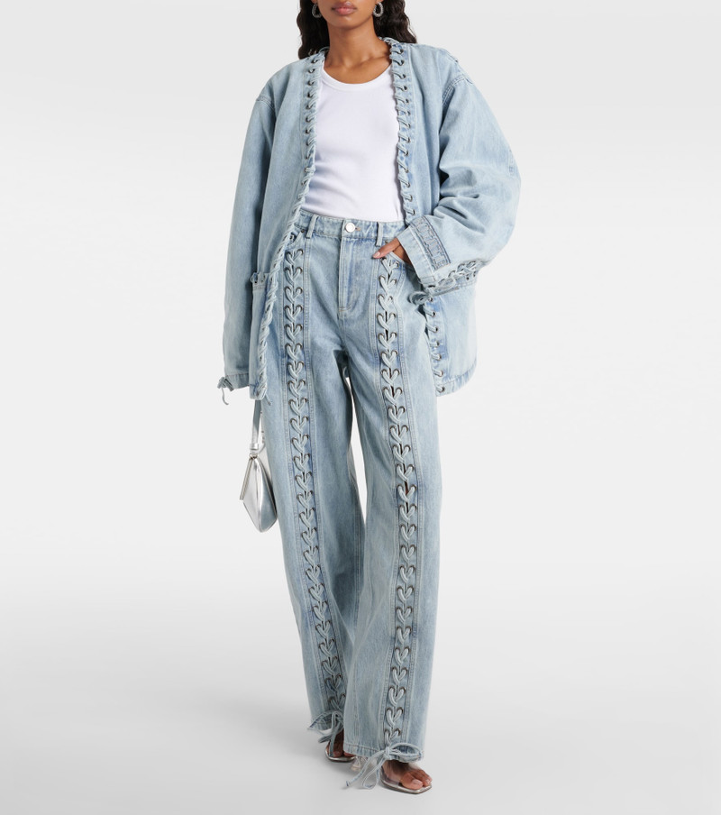 ROTATE Lace-detail straight jeans outlook
