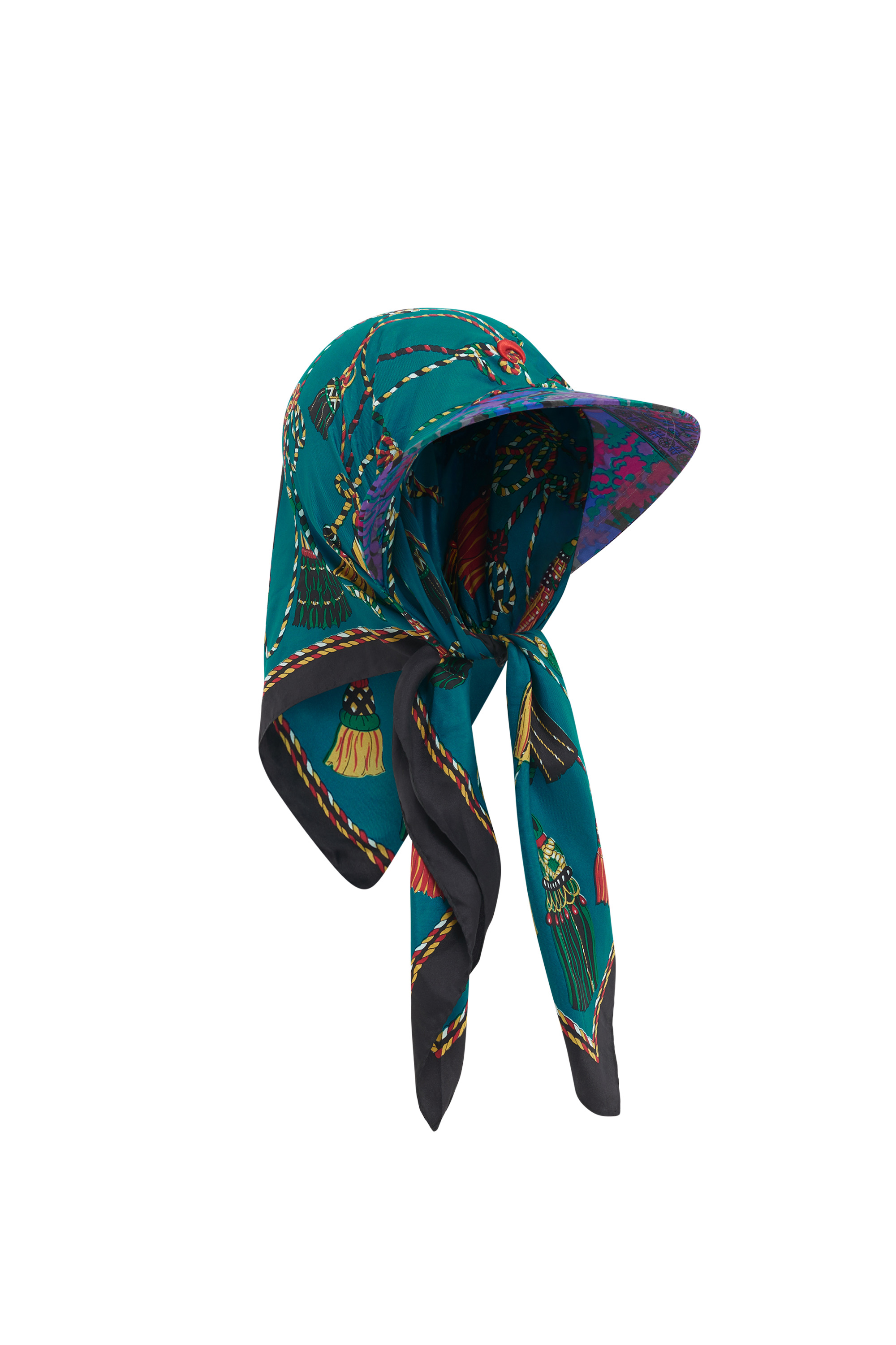 Regenerated Silk Scarves Veiled Cap - 4