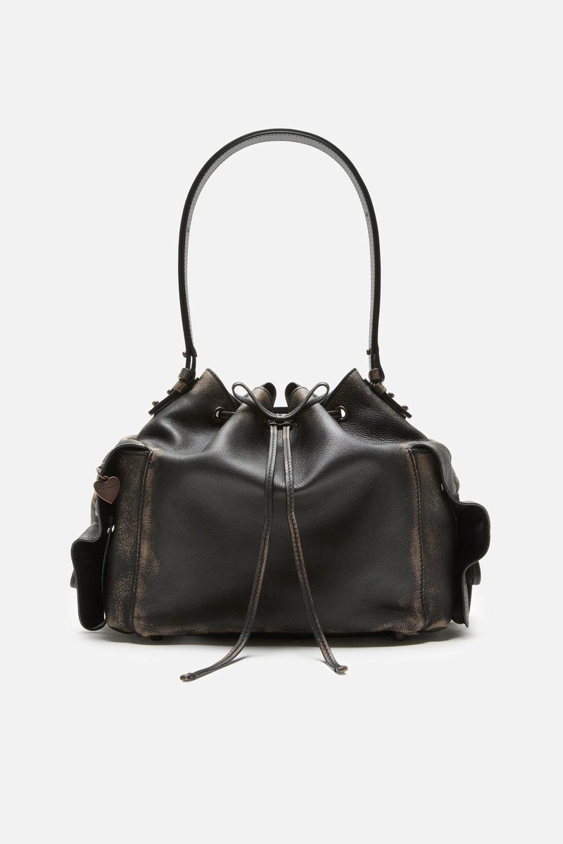 Multipocket bucket bag - Dark brown/beige 1