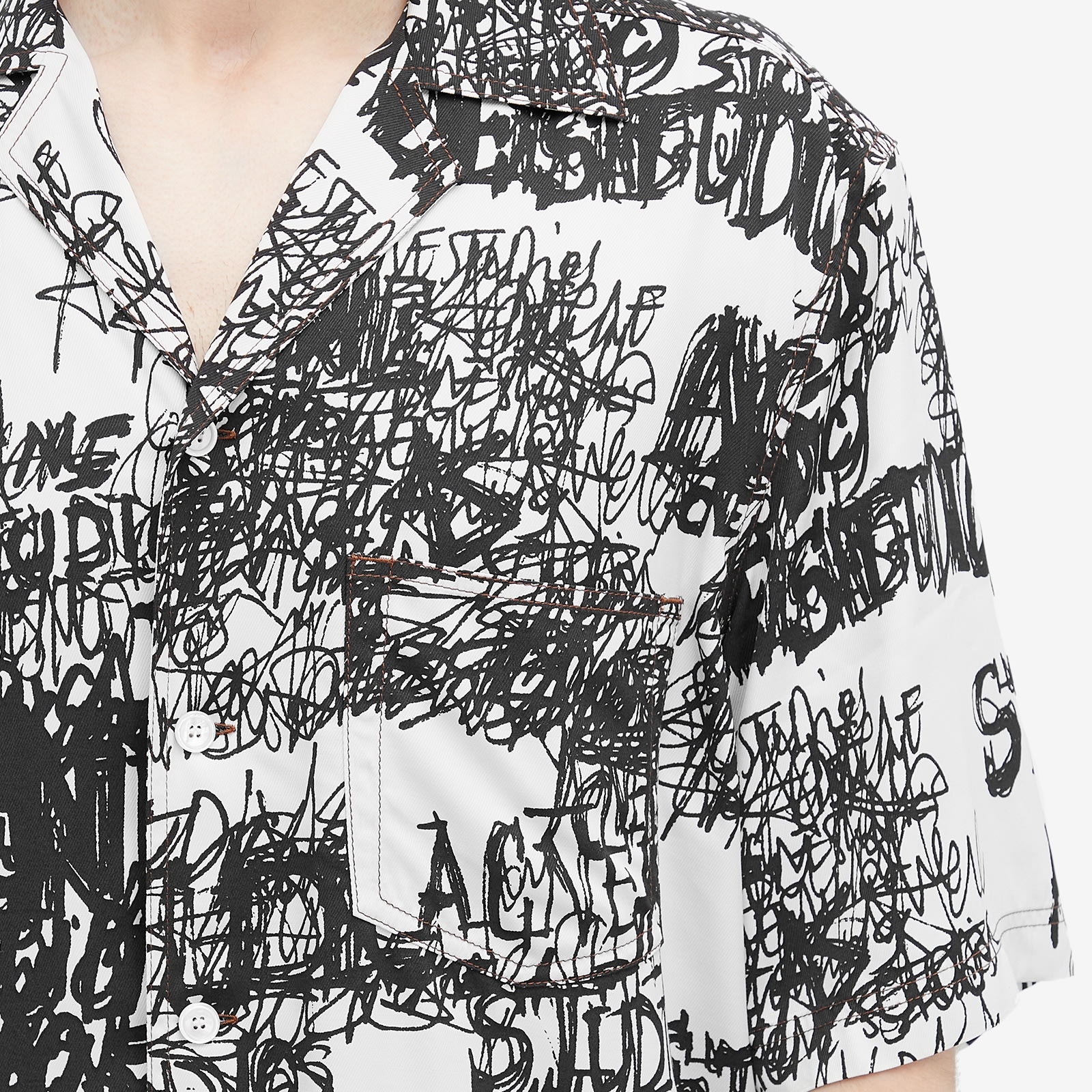 Acne Studios Sowen Chaos Print Short Sleeve Shirt - 5