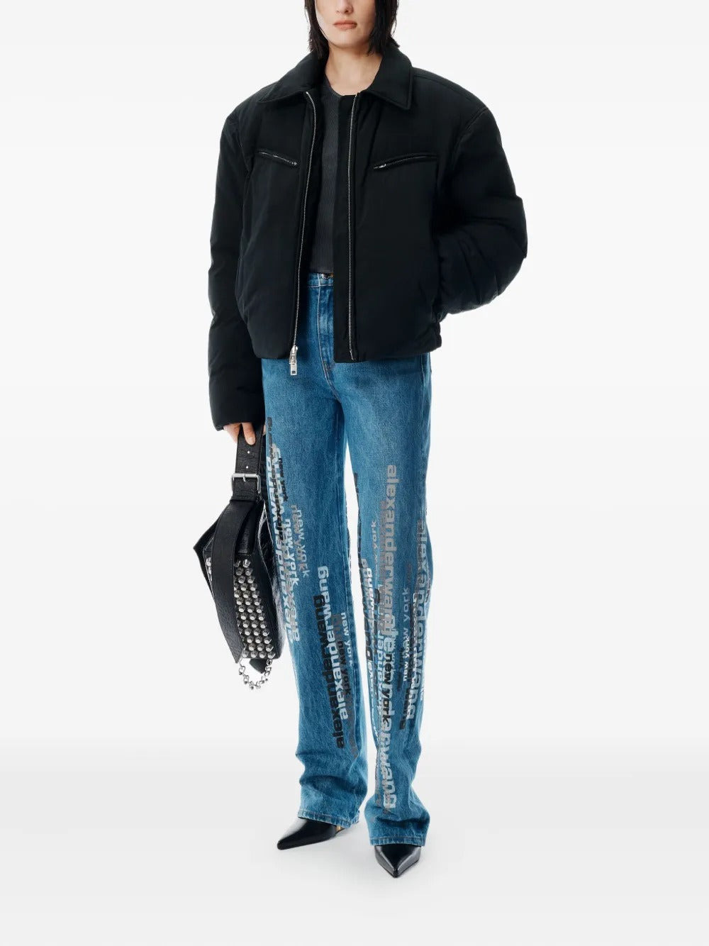ALEXANDER WANG - Unisex Ez Vertical Logo Screen Print Jean - 2