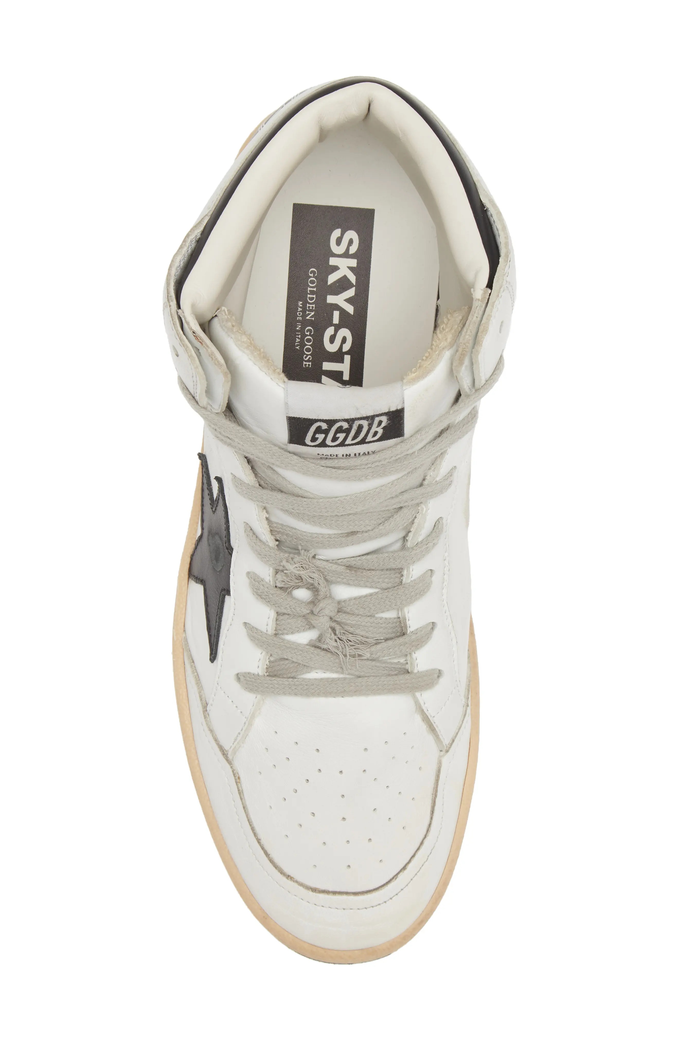 Sky-Star High Top Sneaker in White/Black 10283 - 5