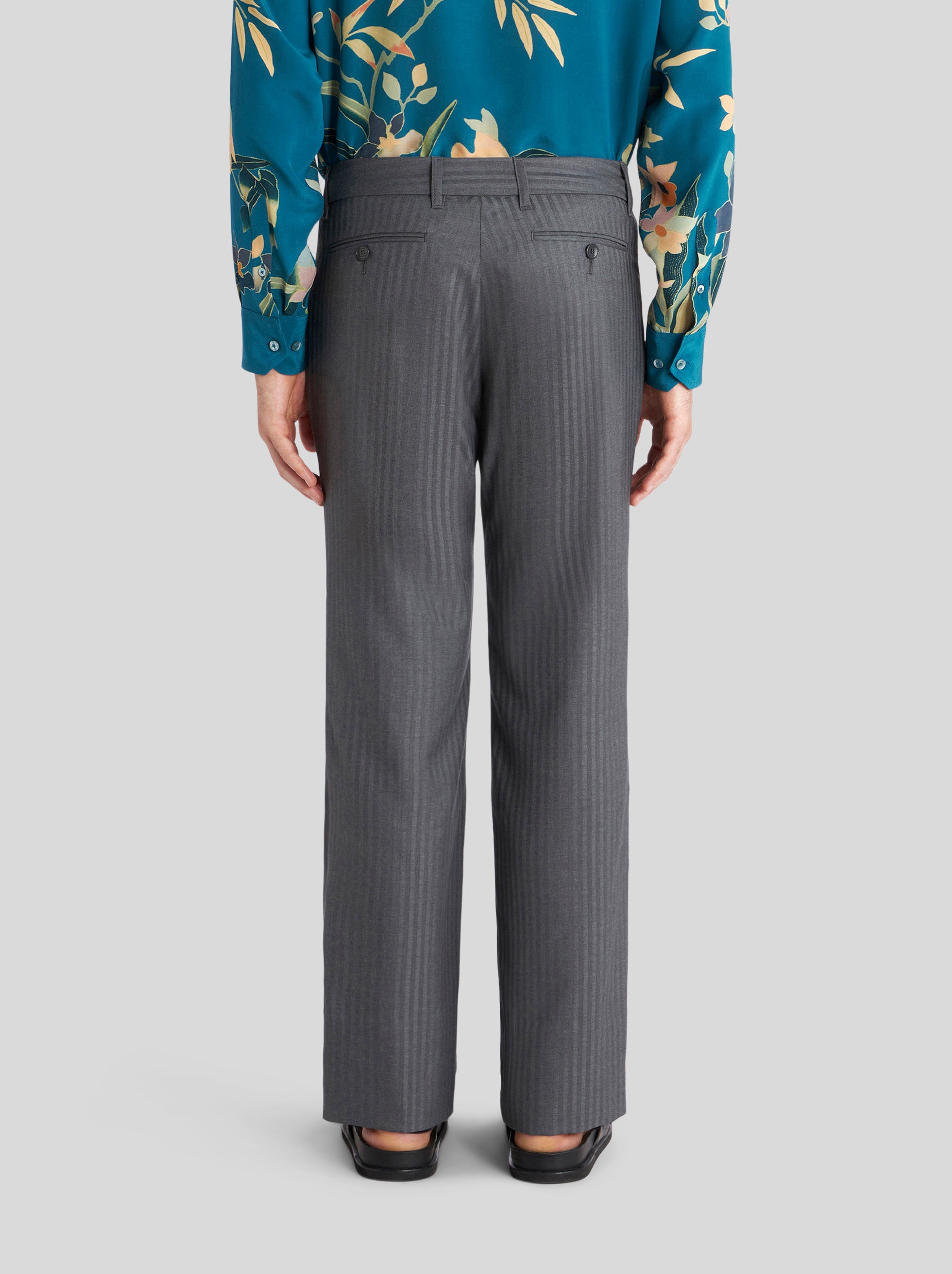 STRIPED WOOL TROUSERS - 4
