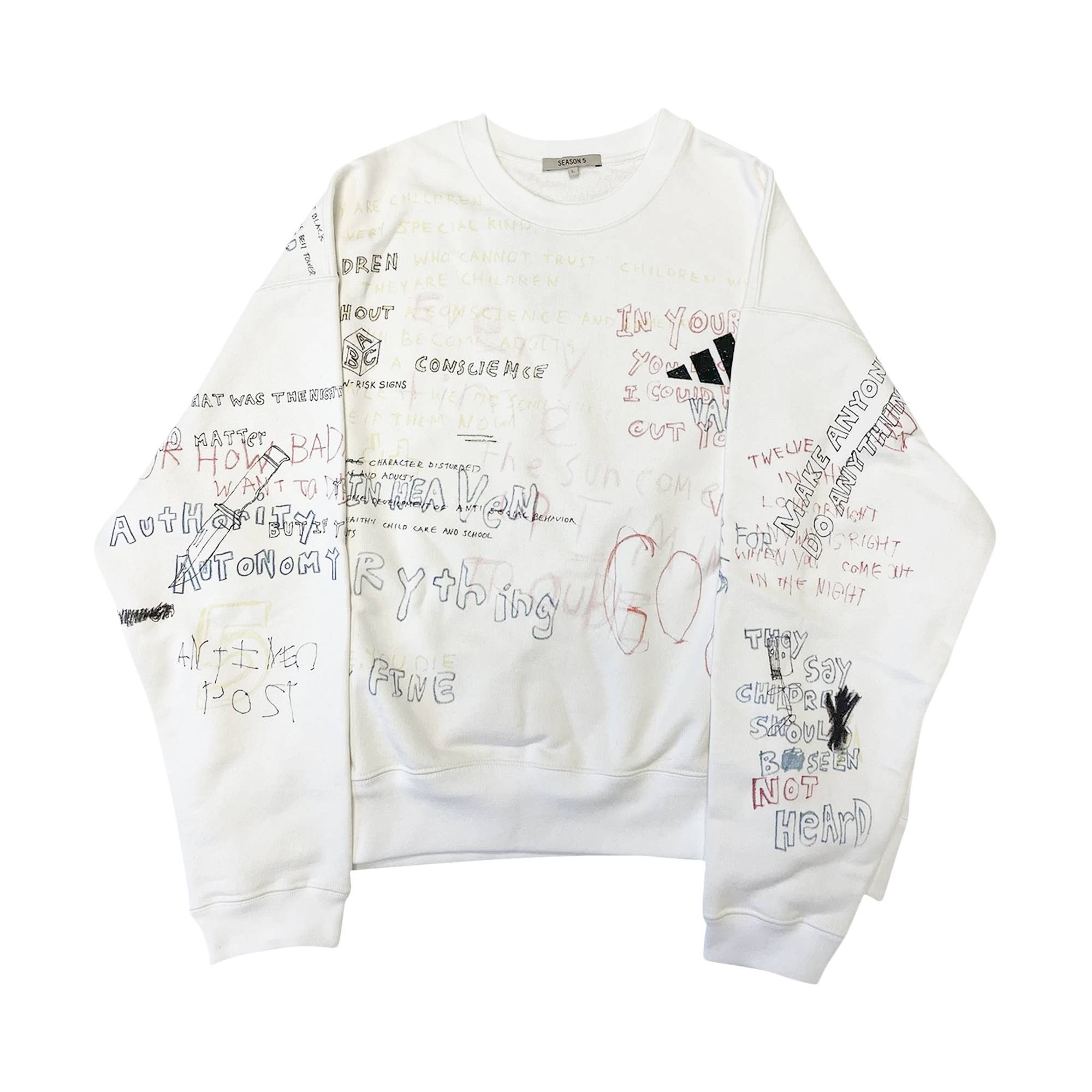Yeezy Season 5 Handwriting Sweatshirt 'Arctic' - 1
