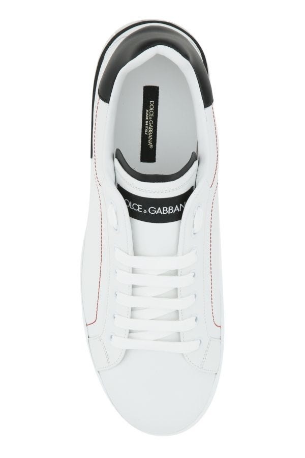 White nappa leather Portofino sneakers - 4